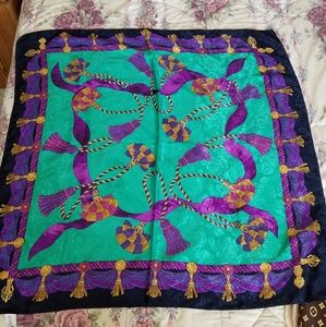 Liz Claiborne scarf purple, green 34" square